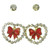 Two pack of gold tone heart and diamond like stud earrings ME288C