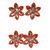 Flower AB Finish Multiple-Earring-Set  With Crystal Accents Tri-Tone 12 Per Package ME4178