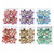Flower AB Finish Multiple-Earring-Set With Crystal Accents Multi-Color & Silver-Tone 12 Per Package ME4178C