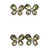 Faceted Butterfly AB Finish Multiple-Earring-Set With Crystal Accents Tri-Tone 12 Per Package ME4181
