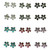 Flower AB Finish Multiple-Earring-Set With Crystal Accents Multi-Color & Silver-Tone 12 Per Package ME4531C