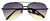 Aviator Black Half Framed Sunglasses HESG08