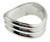 Triangular Wavy Acrylic Bangle Bracelet Silver-Tone - B1060A