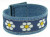 Embroidered Floral Ribbon Accent Denim Strap Bracelet Blue - B2600 Embroidered Floral Ribbon Accent Denim Strap Bracelet Blue - B2600
