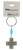 Silver Tone Cross Keychain With Blue Bead Accents KEKC4149