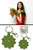 Green Leather Like Flower Key Chain KEKC4286