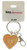 Peach Colored Enameled Heart Shaped Key Chain KEKC4817
