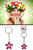 Flower keychain with petals made of jewels KEKC4899