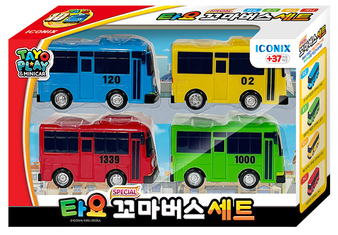 0001 TAYO Little Bus Friends Special Mini Bus Car 4 pcs Toy Set Tayo Rogi Gani Rani