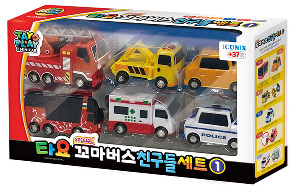 0002 TAYO Little Bus Friends Special Mini Car 6 pcs Toy Set V.1