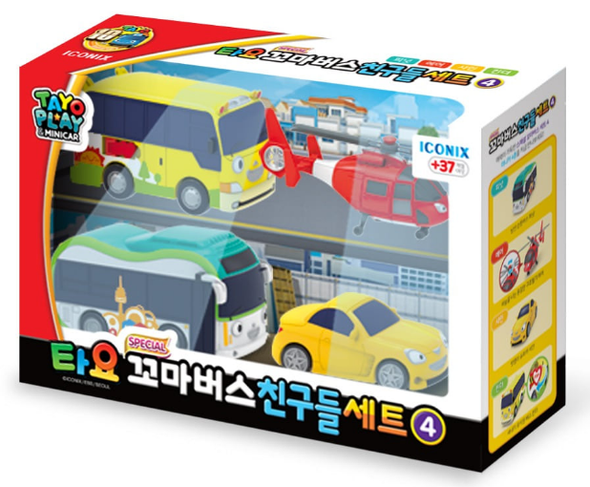 0005 TAYO Little Bus Friends Special Mini Car 4 pcs Toy Set V.4