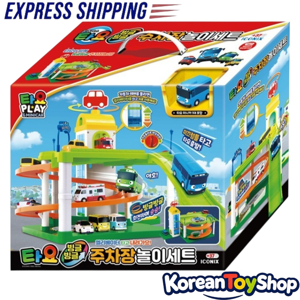 0101 Tayo Little Bus Tayo Parking Garage Play Set Toy with 1 Mini Tayo Bus ICONIX