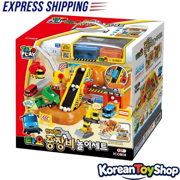 Tayo Little Bus Construction Playset Toy with Mini Tayo Bus & Trailer ICONIX