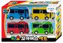 0001 TAYO Little Bus Friends Special Mini Bus Car 4 pcs Toy Set Tayo Rogi Gani Rani