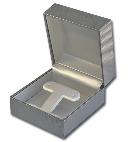 Titanium Presentation -  'T' Earring jewelry gift and presentation box with champagne interior