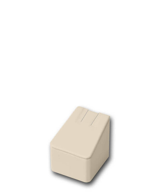 Small single hide-a-tag ring tower jewelry display beige