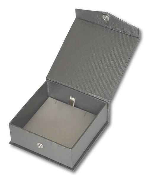 Titanium Setup Medium Flat Pendant jewelry gift box with champagne interior