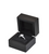 Ebony Wood - Small Single Ring jewelry gift and presentation box with black suede interior