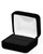 Black Plush Velvet Metal - Double slot ring jewelry gift box