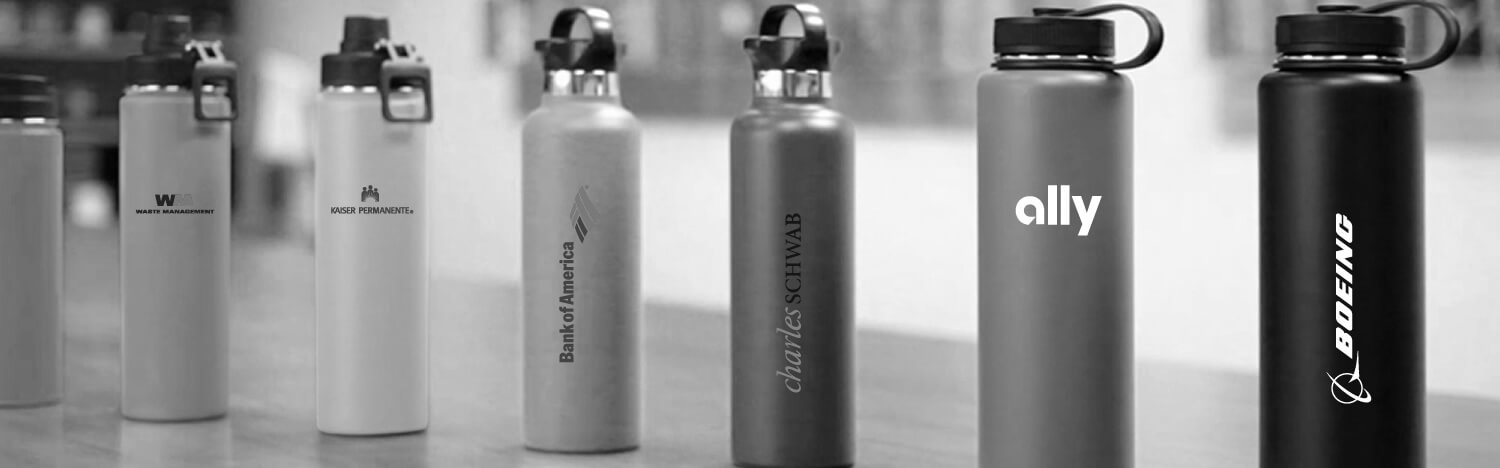 custom water bottles with logo banner