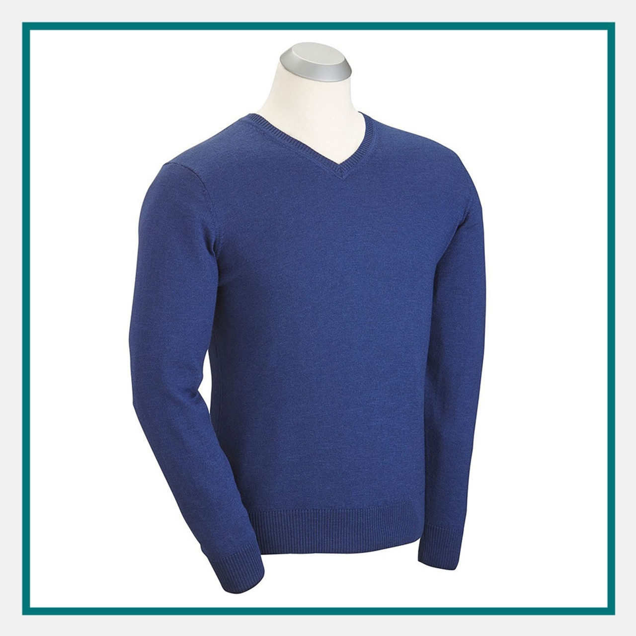 Bobby Jones 100% Merino Wool Quarter-Zip Sweater- Blue - Size XL