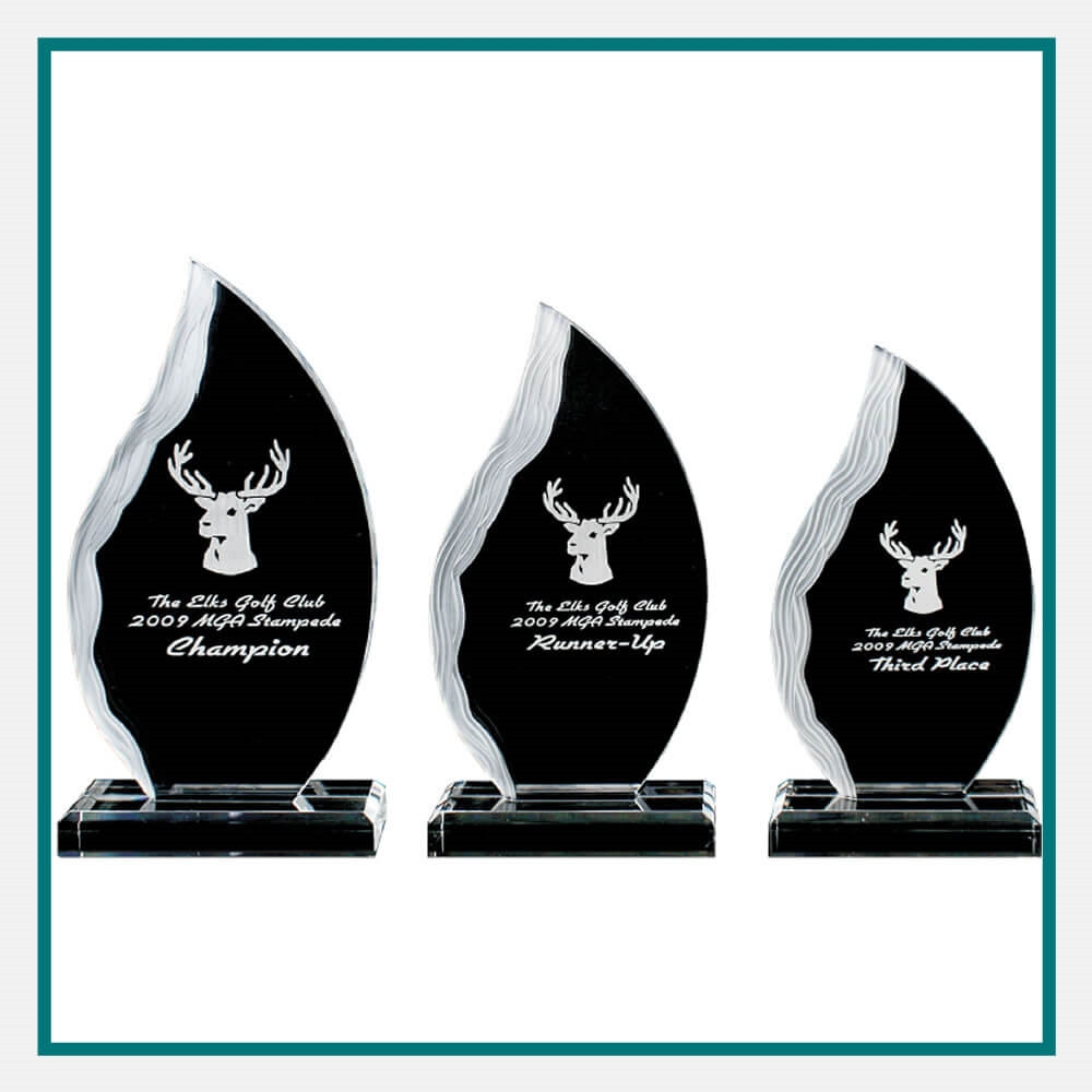Origins Large Acrylic Flame Award Trophy Engraved | ELITE PROMO INC