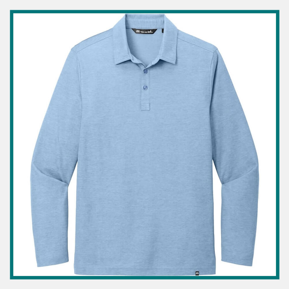 TravisMathew Oceanside Heather LS Polo Embroidered ELITE PROMO INC