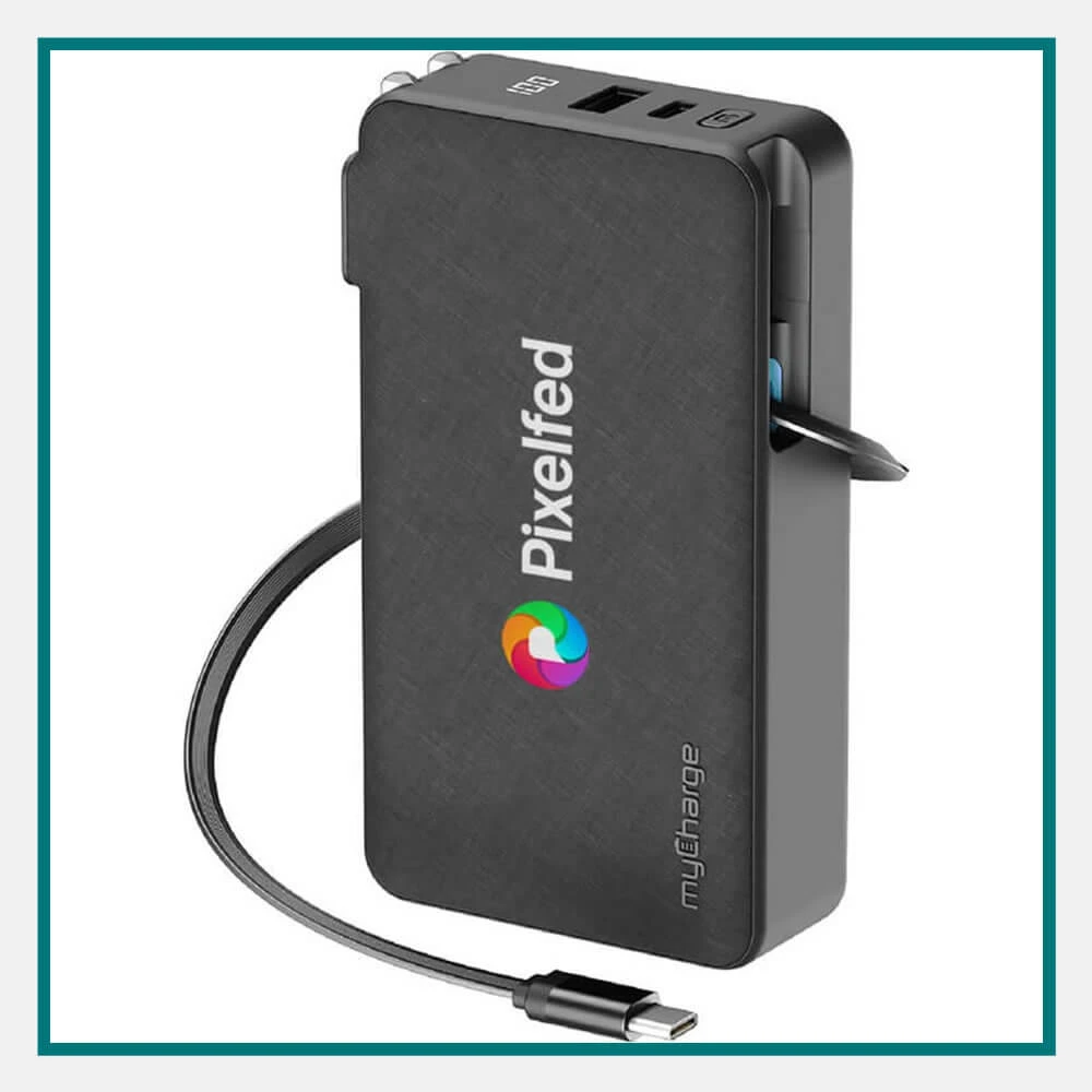 myCharge Retractacharger +10k All in One Powerbank - Direct Print
