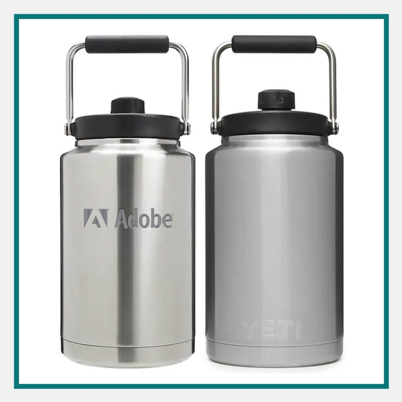 REAL YETI 18 Oz. Laser Engraved Navy Stainless Steel Yeti With Chug Cap  Rambler Bottle Personalized Vacuum Insulated YETI 