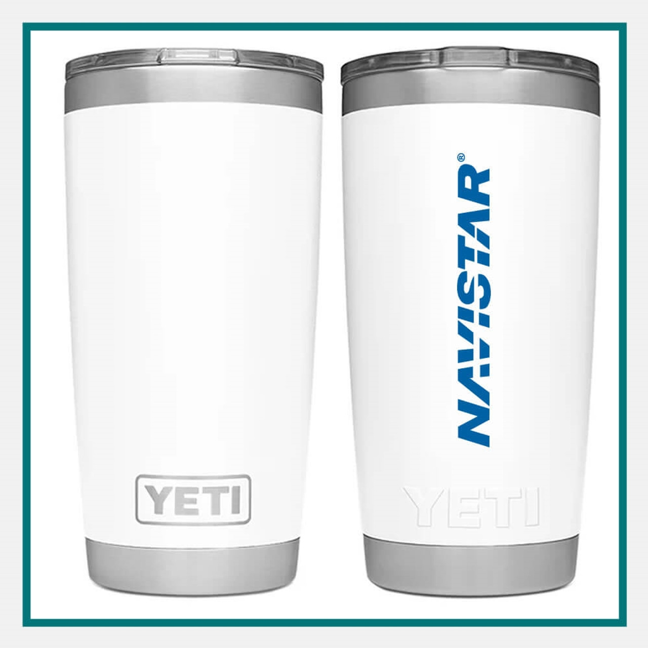 Custom Yeti Rambler 20 Oz Tumbler With Magslider Lid, White