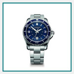 Victorinox Watch Blue Stainless Bracelet Custom Logo