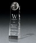 Optical Crystal Large Crystal Golf Tower Award - Sand Etched