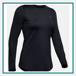 Under Armour® Ladies' ColdGear® Armour Fitted Crew Long Sleeve Shirt - Embroidered