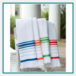 Towel Specialties Fringed Beach Towel Embroidered Logo