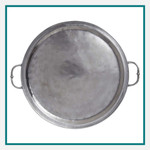 MATCH Pewter Round Tray with Handles Custom Logo