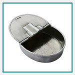 MATCH Pewter Oval Lidded Cigar Ashtray - Engraved