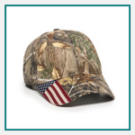 Outdoor Cap Camo with Flag on Visor Custom