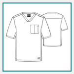 Skechers™ Men's Structure V-Neck Chest Pocket Scrub Top - Embroidered