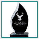 Origins Small Acrylic Flame Award Trophy Engraved Logo