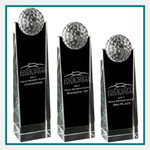 Origins Med Crystal Golf Tower Trophy Laser Engraved