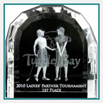 Origins Medium  Crystal Window Golf Award Engraved Logo