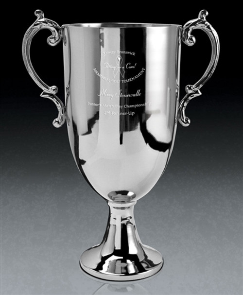 Brushed Pewter Medium Bedford Cup Award - Sand Etched