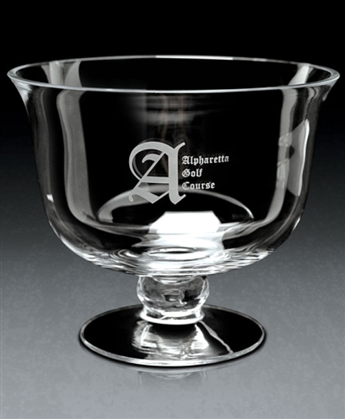 Hand Blown European Crystal Small 'Adagio' Bowl - Sand Etched