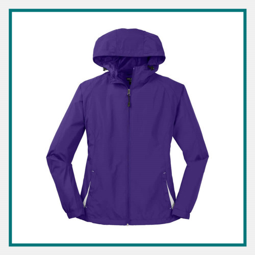 Sport-tek Ladies Hooded Windbreakers With Chest Logo Embroidery -   Canada