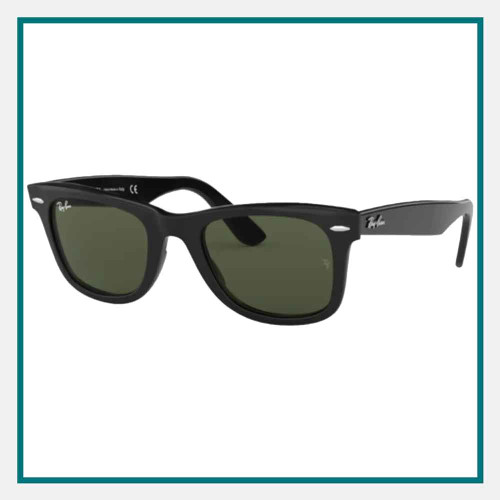 Buyr.com | Sunglasses | Ray-Ban RB2140 Original Wayfarer Sunglasses,  Black/Green, 50 mm