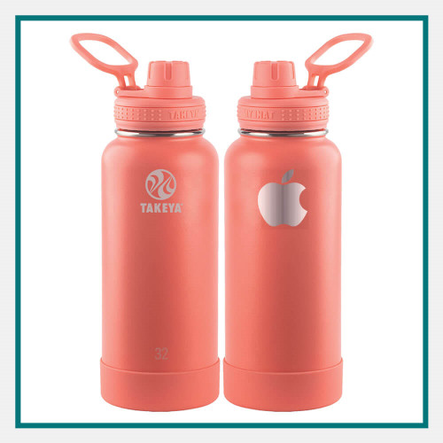 Takeya Actives Spout Lid Bottle 32 oz Engraved Logo