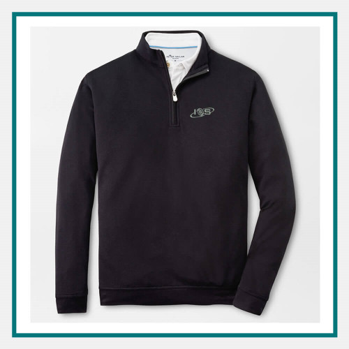 Custom Peter Millar Men's Crown Sweater Fleece Quarter-Zip Navy