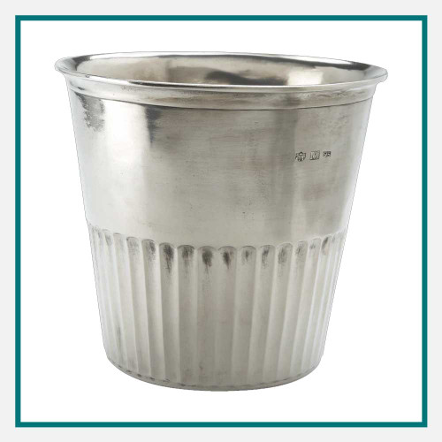 MATCH Pewter Impero Waste Basket - Engraved