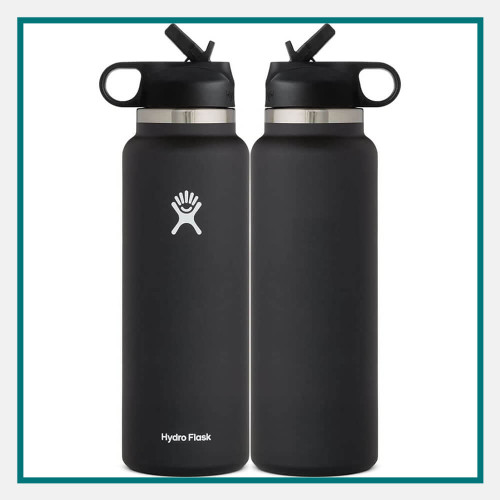 40oz Hydro Flask Water Bottle with Straw Lid Stainless Steel