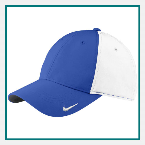 Royal Blue Nike Featherlight Dri-Fit Hat with Black Trim White Swoosh  Adjustable